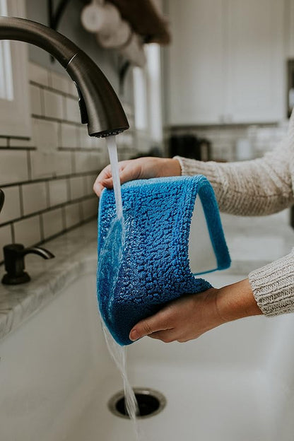 Zflow Ventures 18" Microfiber Wet and Dry Mop Pads 3-Pack - Premium Commercial Grade Washable Pads (18", Blue)