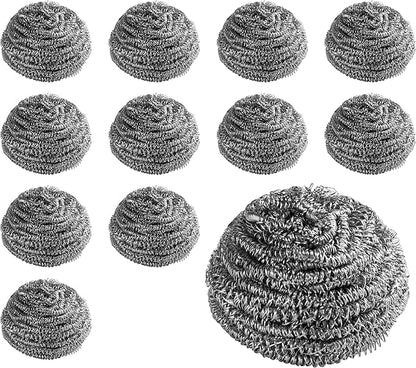 New Star Foodservice Extra Large (50 Grams) Stainless Steel Sponges Scrubbers, Set of 12