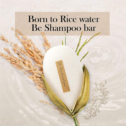mimosu Rice Water Shampoo Bar and Soap Dish Set (5.3 ounces) - 2 in 1 Rice Water for Hair Growth Shampoo and Conditioner Bar, Soap Dish Soap Container