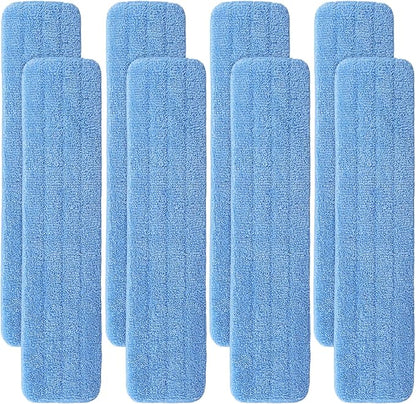 Replacement Microfiber Pad for Rubbermaid Commercial 24 Inch Mop Head - 8 Pack Wet & Dry Commercial Cleaning Refills Reusable Mop Refills Fit for Any Microfiber Flat Mop System 24"