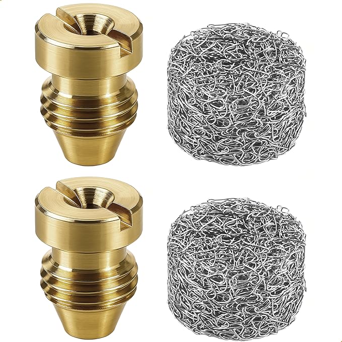 2 Pieces 1.1 mm Foam Cannon Orifice Nozzle and 2 Pieces Foam Maker, Universal Thread Tips for Snow Foam Lance