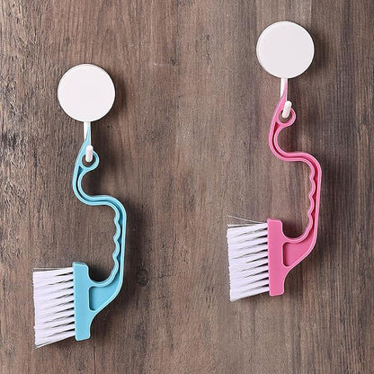 Slick- Window Track Cleaning Brush, 3 Pack, Colorful, Ergonomic Handle, Built-in Scraper, Multipurpose Window Track Cleaning Tools for Faucets, Shower Heads and Drains