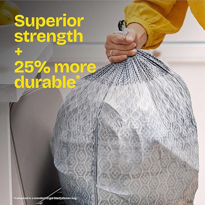 Glad ForceFlex MaxStrength with Clorox Trash Bags, 13 Gal, Eucalyptus, 34 Ct (Package May Vary)