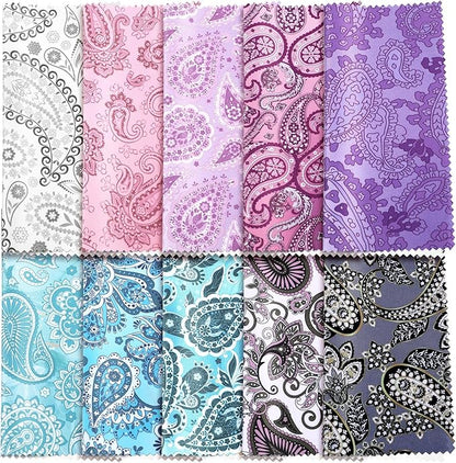 Sinmoe 20 Pcs Microfiber Cleaning Cloth Cute Paisley Waves Design Microfiber Soft Multicolor Glasses Cleaner Cloth for Eyeglasses Camera Lens Cell Phone Screens Glasses, 6 x 6 Inches