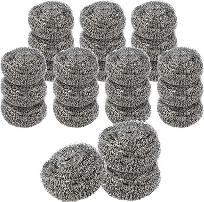 Superio Stainless Steel Scourers Steel Wool Scrubber Pad Used for Dishes, Pots, Pans, Grill, Stoves, and Ovens, Easy scouring for Tough Kitchen Cleaning Pack of 24