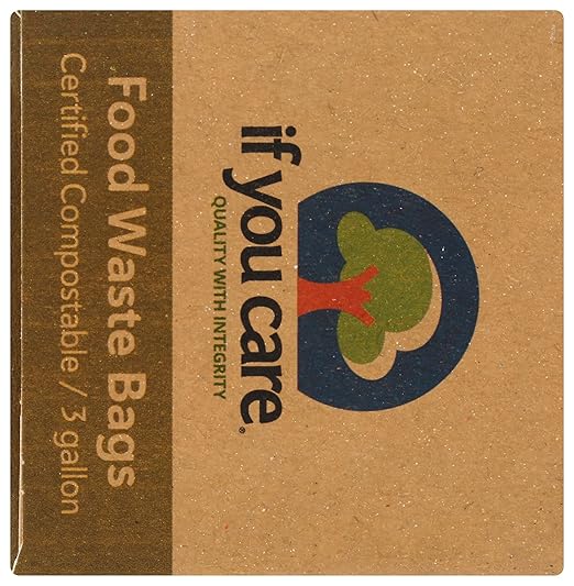 If You Care Compostable Trash Bags for Food Scraps, Kitchen Waste, Garbage – 30 Count, 3 Gallon – Certified Compostable, Non Plastic, Disposable