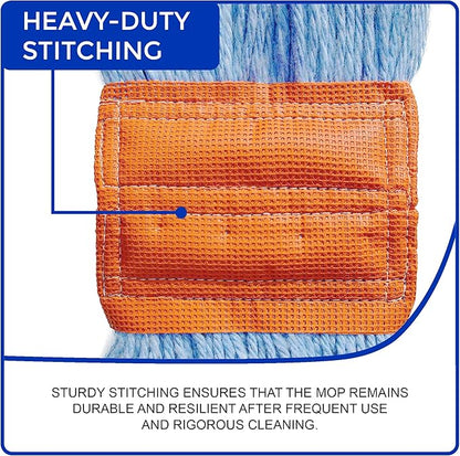 Nine Forty 2-Pack Industrial and Commercial-Grade Looped End Wet Mop Head Refill - Heavy Duty 20 Inch 4-Ply Premium Synthetic Yarn - for Optimal Absorption and Durability - White (2 Pack, Large)