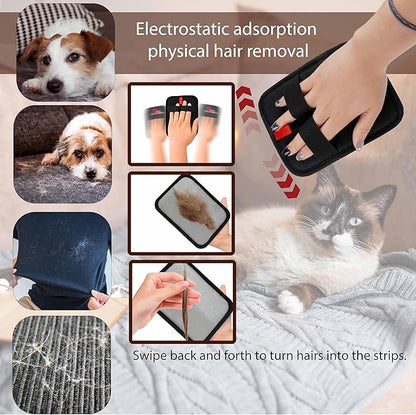 3-PCS Pet Grooming Set – 255-Tip Deshedding Gloves for Dogs & Cats, Gentle Massage Mitt & Hair Remover Brush (Left & Right Hand) + Electrostatic Pet Hair Remover Glove for Furniture & Clothes