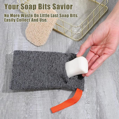 4 Pcs Bars Soap Bags Exfoliating Soap Saver Bags Foaming Bar Mesh Sock Pouches Gentle Roughness Body Scrubbers for Use Baths Showers Senstive Rough Skin