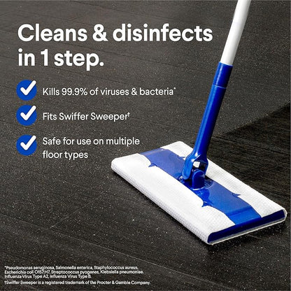 Clorox Scentiva Disinfecting Wet Mop Pad, Disposable Heads, Multi-Surface Floor Wipes, Lavender and Jasmine, 2 Packs, 24 Refills Per Pack (Package May Vary)