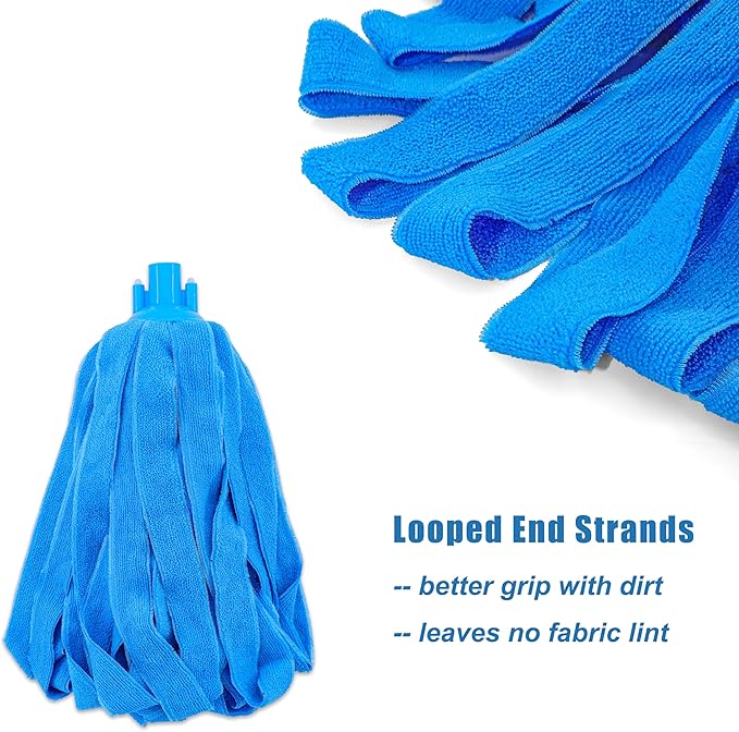 EaseYourDay Microfiber Cloth String Mop Head Refill, Loop End Screw On Mop Head Compatible with All Standard US Threading Pole (Acme 3/4 inch Thread) (1)