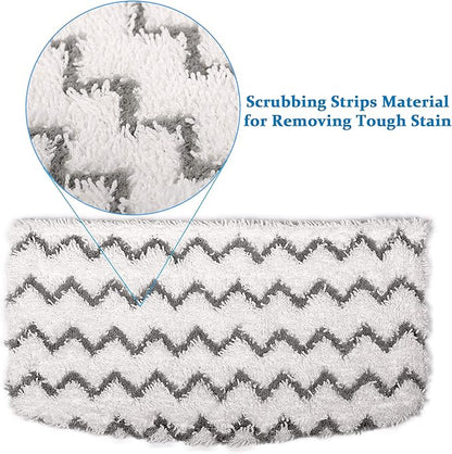 F Flammi 12 Pack Microfiber Mop Replacement Pads for Shark Steam Mop S1000/S1000A/C/WM/S1001C & S2001 with Professional Scrubbing Strips – Washable Reusable for Hardwood/Tile/Laminate