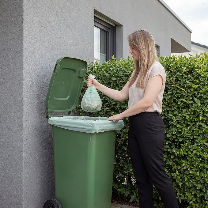 bioMat Compostable Trash Bags 35 Gallon, 20 Count, Tall flat top Kitchen Food Scrap Bin Liners, BPI, CMA and OK Compost HOME certified, Meets the ASTM D6400 Standard