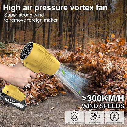 Fostex Cordless Leaf Blower – Handheld Leaf Blower, 300,000RPM Mini Turbo Jet, 2×2.0Ah Batteries & Charger, Lightweight & Portable, 6 Speeds, for Patio, Yard, Lawn Care, Garage Cleaning