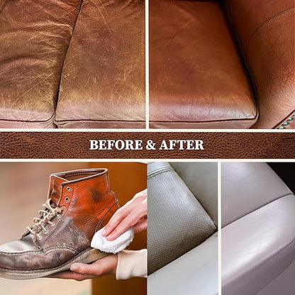 Lexol Leather Cleaner and Conditioner Kit for Furniture, Car Interiors, Shoes, Handbags. Includes 2 Application Sponges. Two-Step System 16 oz Each for Smooth Soft Leather Care and Shine Boosting