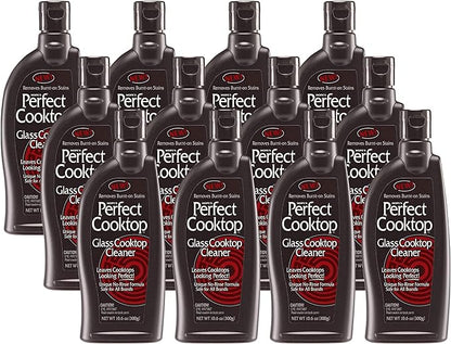 HOPE'S Perfect Cooktop Glass and Ceramic Cooktop and Stove Top Cleaner, Fast Acting and Removes Burnt on Stains from Glass Ceramic Smooth Top Ranges with its No Rinse Formula, 10.6 Oz, Pack of 12