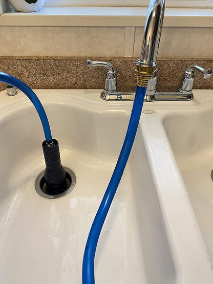 Drain King VIP2 Drain Unclogging Kit With Kitchen Sink Crossbar Adapter, 1.5 to 3 Inch