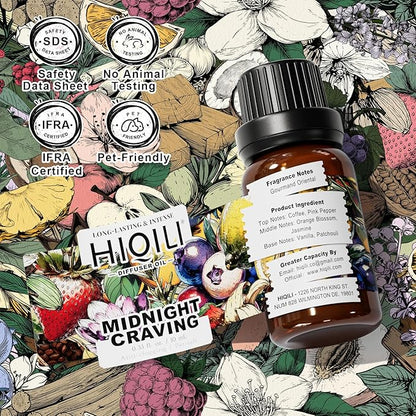 HIQILI Midnight Craving Diffuser Oil, Inspired by Y S.L's B.Lack O.pium, for Home & Hotel, Long-Lasting Fragrance Oil- 0.34 Fl Oz