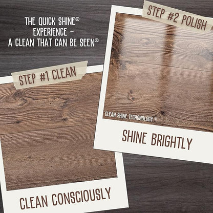 Quick Shine Multi Surface Floor Cleaner 64oz, 4Pk | Ready to Use-Streak Free- No Rinse | Use on Hardwood, Laminate, Luxury Vinyl Plank & Stone | Use in Spray Mops & Vac Mops | Safer Choice Cleaner