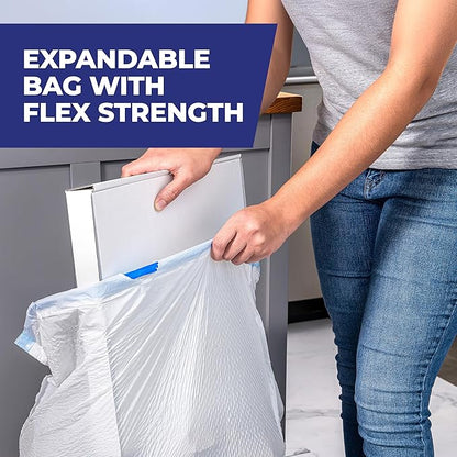 Hefty Ultra Strong 13 Gallon Trash Bags, Tall Kitchen Trash Bags 13 Gallon Size, Drawstring Closure, Continuous Odor Control, White, Clean Burst Scent, 40 Bags