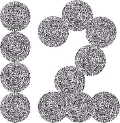 Stainless Steel Scrubber Scrubbing Scouring Pad Sponges Clean Pot Pan and Steel Wool for Kitchen Bathroom