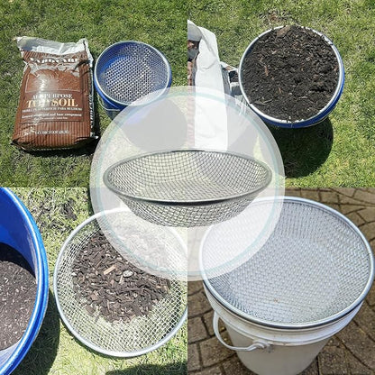 1/8 Inch Soil Sifter for Gardening, Rock Sifter for 5 Gallon Bucket,Compost Sifter Dirt Sifter,Captures Dirt Rocks Sawdust