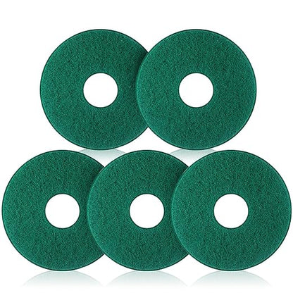 Teenyyou 5 Pcs 12" Cleaning Orbiter Pads Commercial Floor Buffer Pads Hardwood Floor Maintenance Scrubber Polisher Cleaning and Stripping for Orbiter Machine (Green)