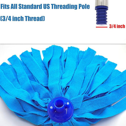 EaseYourDay 6 PCS Blue Microfiber Mop Replacement Compatible with All Standard US Threading Pole &0.8" Diameter Mop Handle