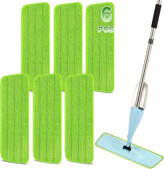 16.5 Inch Reusable Mop Pads Microfiber Spray Mop Replacement Heads for Wet/Dry Mops Compatible with Bona Floor Care System (6 Pack)