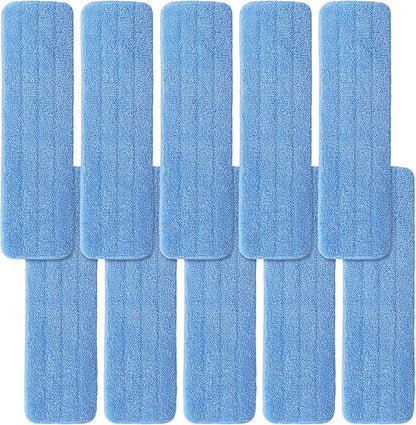 Microfiber Mop Pad for Rubbermaid Commercial 20 Inch Mop Head - 10 Pack Wet & Dry Commercial Cleaning Refills Reusable Mop Refills Fit for Any Microfiber Flat Mop System 18" to 21"