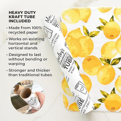 Marley's Monsters UNpaper Towels - 12 Count roll, Reusable Paper Towels Cotton, Tree Free (Mod Geo)