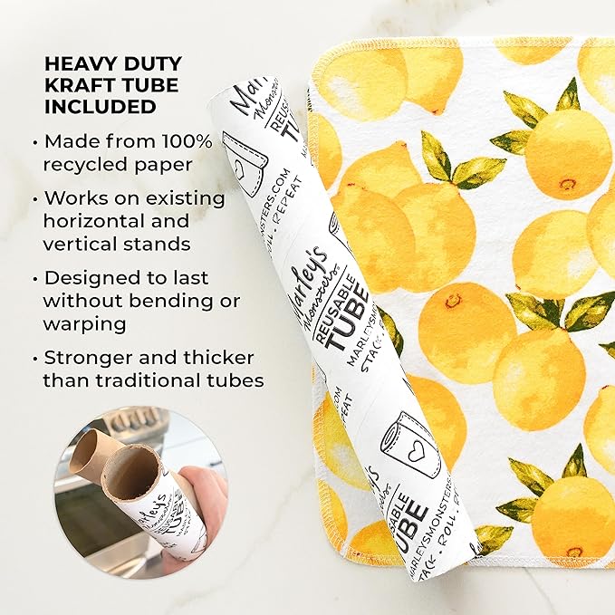 Marley's Monsters UNpaper Towels - 24 Count roll, Reusable Paper Towels, Paperless, Cotton, Tree Free (Surprise Print)