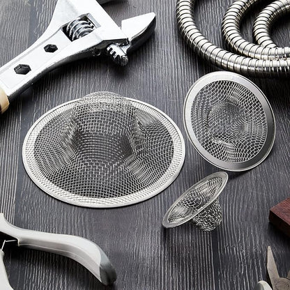 12 Pieces Stainless Steel Sink Strainer Drain Strainer with 4.5/2.75/2.25 Inch for Sink Drainage Kitchen Bathroom Bathtub Drain Screen