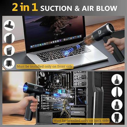 Cordless Handheld Car Vacuum Cleaner Powerful 20000Pa Triple Gear Mini Hoover Air Blower Duster Inflator Deflator Brushless Motor 7800mAh Portable Lightweight Home Office Kitchen