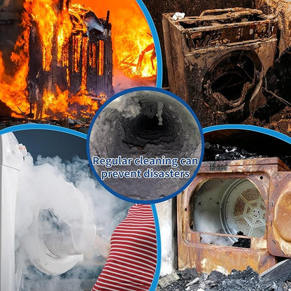 35 Feet Dryer Vent Cleaning Brush Kit, Multi-Scene Durability Chimney Brushes with Flexible Nylon Rod and Glove, Multi-Purpose lint Cleaning Brush for Drill, fireplaces, Ventilation ducts