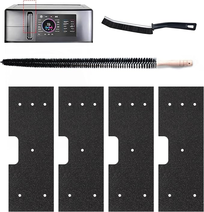 6 Pcs Cleaning Kit for GE Washer Dryer Combo,WH01X35719 Lint Filter Replacement with Dryer Vent Brush for Ge Washer Dryer Filter Sponge,Hand Washable and Reusable,Models: PFQ97HSPVDS(6)