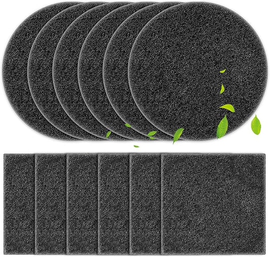 KEEPOW 12 Pack Compost Bin Filter for Kitchen Compost Bin Pail, Charcoal Filters for Compost Bucket, Activated Carbon Filter for Compost Pail Counter Refill (6 Round + 6 Square)