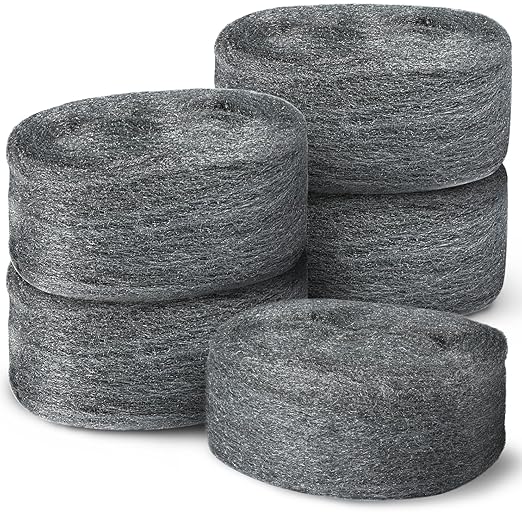 Sukh Steel Wool 0000 25oz(50ft) - 0000 Steel Wool for Glass Fine Steel Pads for Chrome or Wood Polishing Weep Hole Covers for Brick Walls Fill Fabric Metal Fabric Pad Mice Control