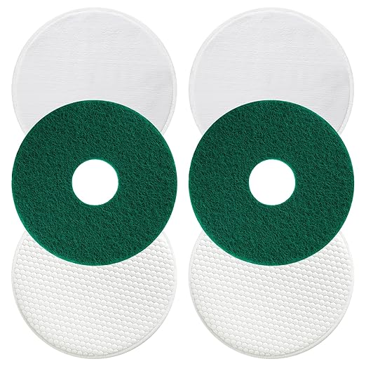 Potchen 6 Pack 12" Floor Machine Pads Compatible with Oreck Commercial 550MC Orbiter Scrubber Machine, Microfiber Carpet Bonnet, Floor Buffer Pad for Deep Cleaning Tile (Stripper & Bonnet & Buffer)