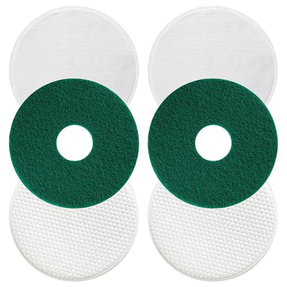 Potchen 6 Pack 12" Floor Machine Pads Compatible with Oreck Commercial 550MC Orbiter Scrubber Machine, Microfiber Carpet Bonnet, Floor Buffer Pad for Deep Cleaning Tile (Stripper & Bonnet & Buffer)