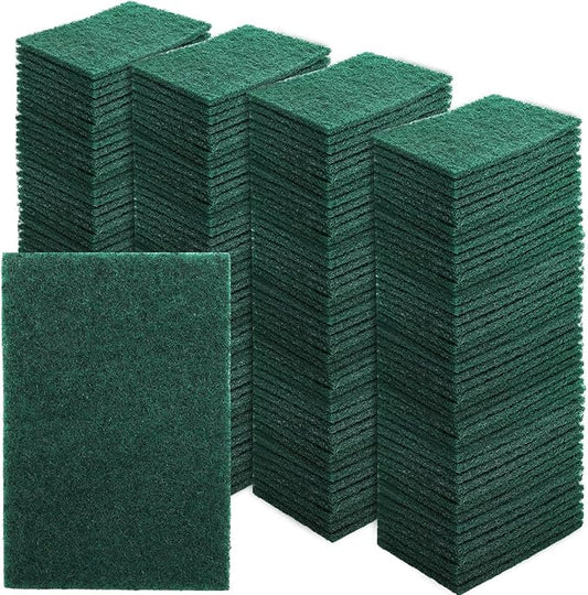 Jucoan 120 Pack Heavy Duty Scouring Pads, 4 x 6 Inch Non-Scratch Scrub Pads, Green Reusable Multipurpose Scrubbing Pads for Kitchen Dish, Metal Grills, Household Bathroom Sink Bathtub