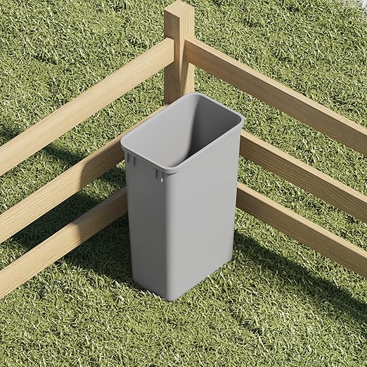 Dowell 2 Pack 50Qt Wastebasket Trash Container, 9/13Gal, Plastic, Stackable, for Kitchen/Bathroom/Office, Fits Under Sink/Desk - Grey (2, 50 QT)