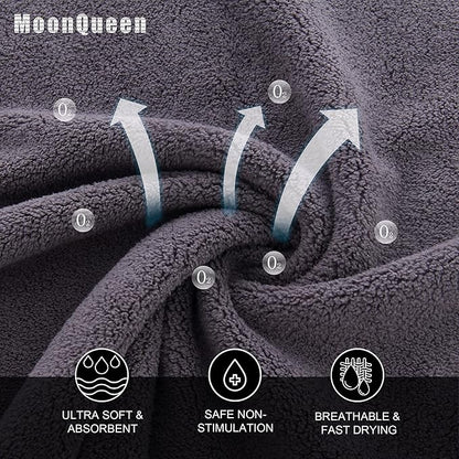 MOONQUEEN Ultra Soft Premium Washcloths Set - 12 x 12 inches - 24 Pack - Quick Drying - Highly Absorbent Coral Velvet Bathroom Wash Clothes - Use as Bath, Spa, Facial, Fingertip Towel (Grey)