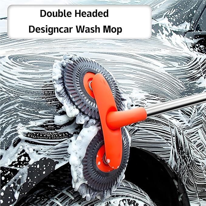 Car Wash Brush with Long Handle - Microfiber Car Wash Mop Long Handle Car Cleaning Kit Brushes, Car Cleaning Kit Windshield Window Microfiber Car Duster for Cars