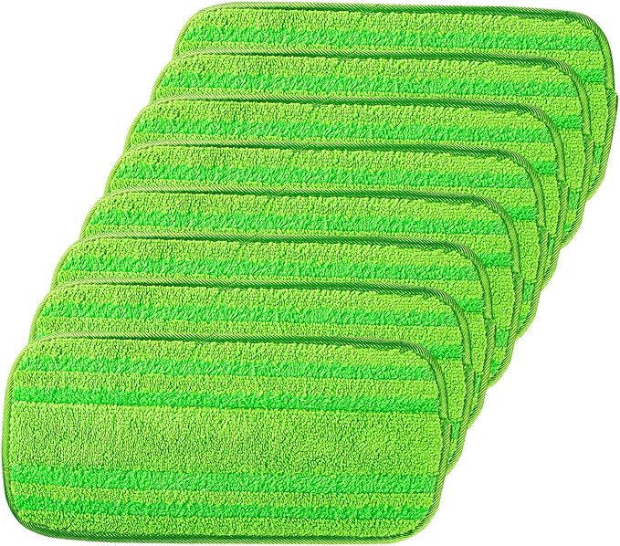 Orighty Reusable Mop Pads Compatible with Swiffer WetJet - Microfiber Pad Refill Machine Washable for Household Cleaning - Cleaning Floor Mop Head Pads Work Wet and Dry - Pack of 8