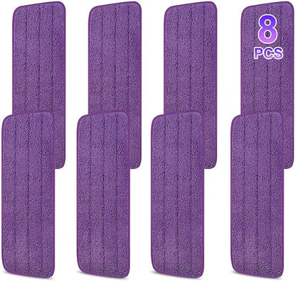 8 Pack 16.5 inch Reusable Mop Pads Microfiber Spray Mop Replacement Heads for Wet/Dry Mops Compatible with Bona Floor Care System