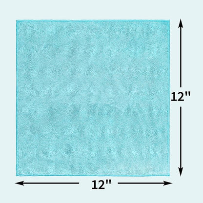 Microfiber Cleaning Cloth, 20 Pack Cleaning Rags, 12" x 12" Lint Free Shop Towels, Washable Reusable Microfiber Towels for Cars Kitchen Automotive House Office