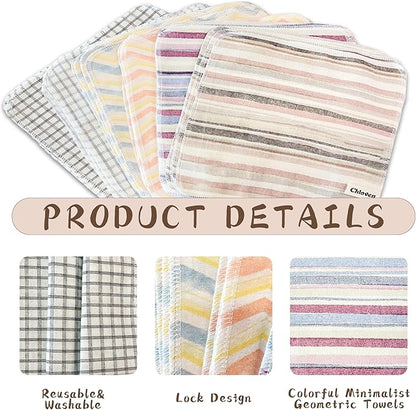 Chloven 30 Pack Reusable Paper Towels, Highly Absorbent Cotton Cloth Washable Paper Towels for Kitchen, Eco Friendly Paperless Towels & Napkins Alternative, Reusable Hand Towels Roll