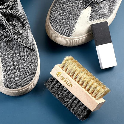 2 Pcs Sneaker Cleaning Brush Shoes Shine Dauber Suede Brush Nubuck Cleaner Crepe Applicators Suede Eraser Set(Dual with Eraser)
