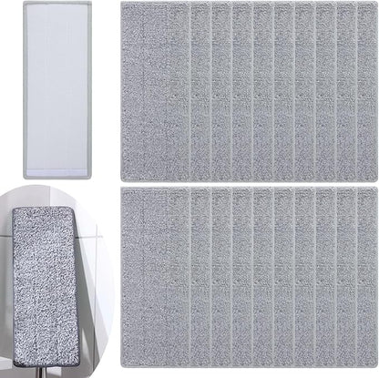 20 PCS Flat Mop Head Replacement Pads Reusable Mop Pad Refill Washable Microfiber Mops for Wet/Dry Mops Flat Floor Cleaning Floor Care System (Grey)